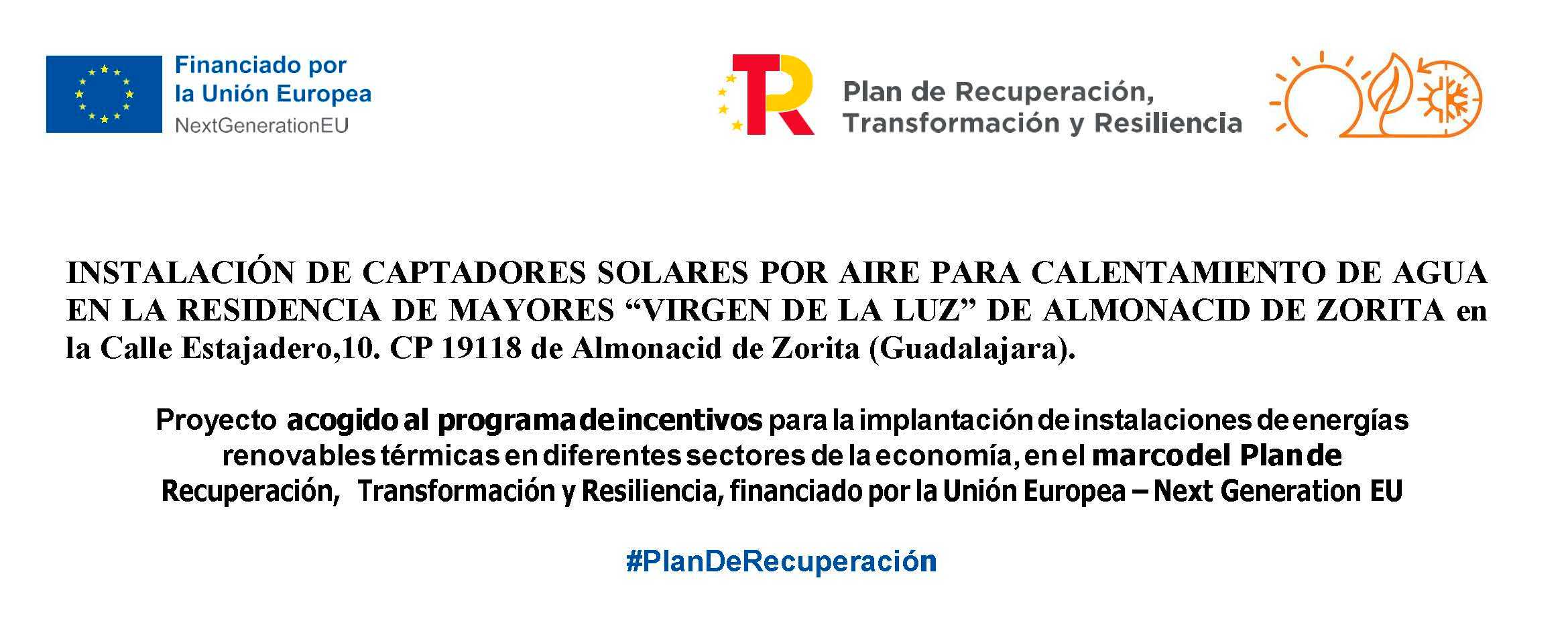 Almonacid de Zorita obtiene una ayuda de más de 29.000 euros para mejorar la eficiencia energética de la Residencia Virgen de la Luz